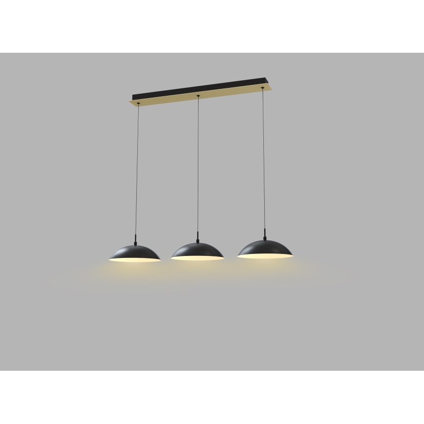 Wofi 7001-304 - LED ljusreglerad ljuskrona på textilsladd ROSCOFF LED/29W/230V svart/guld