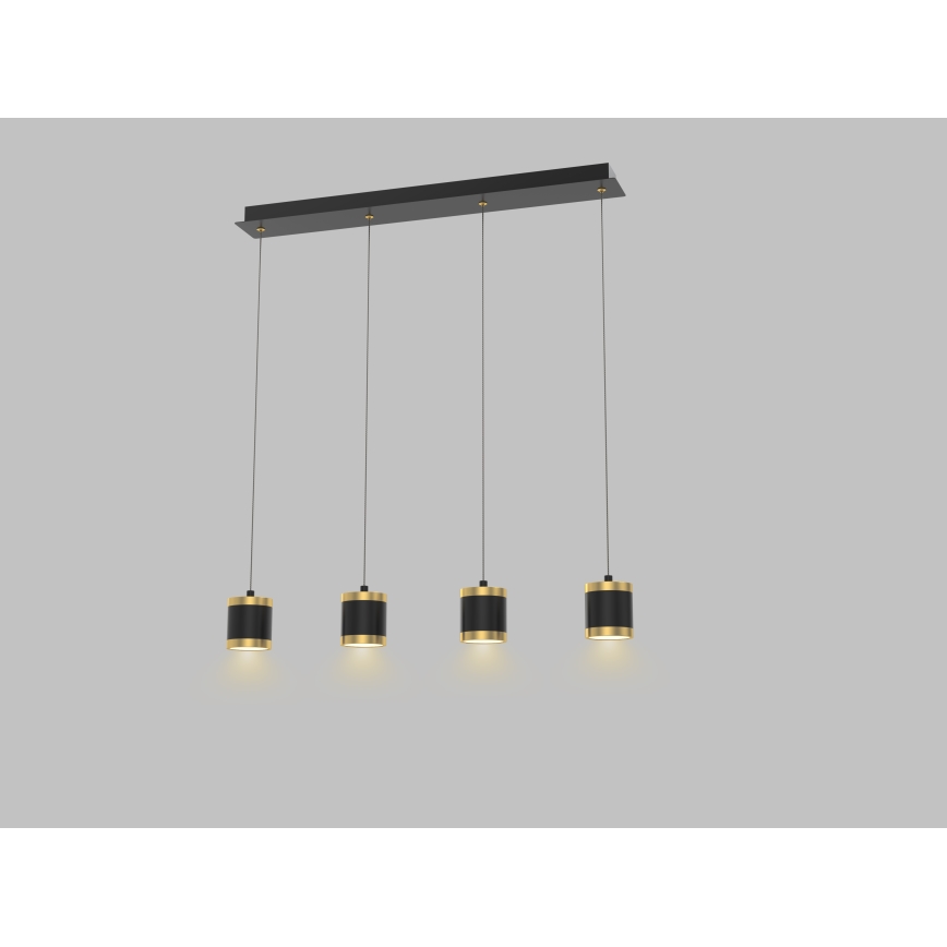 Wofi 7003-404 - LED ljusreglerad ljuskrona på textilsladd TOULOUSE LED/34W/230V svart/guld