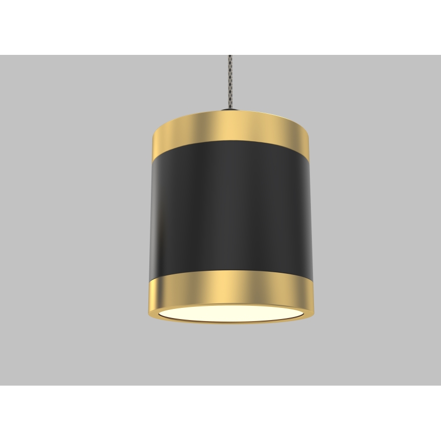 Wofi 7003-404 - LED ljusreglerad ljuskrona på textilsladd TOULOUSE LED/34W/230V svart/guld