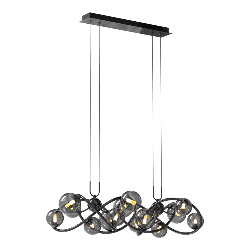 Wofi 7014-1405 - LED ljuskrona med textilsladd NANCY 14xG9/3,5W/230V svart/skinande krom