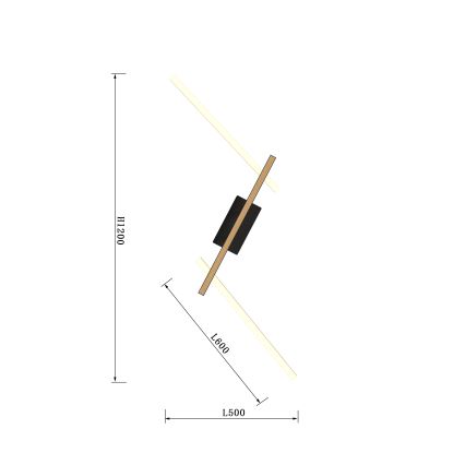 Wofi 7021-306 - LED ljusreglerad vägglampa RIMINI LED/40W/230V brun/svart