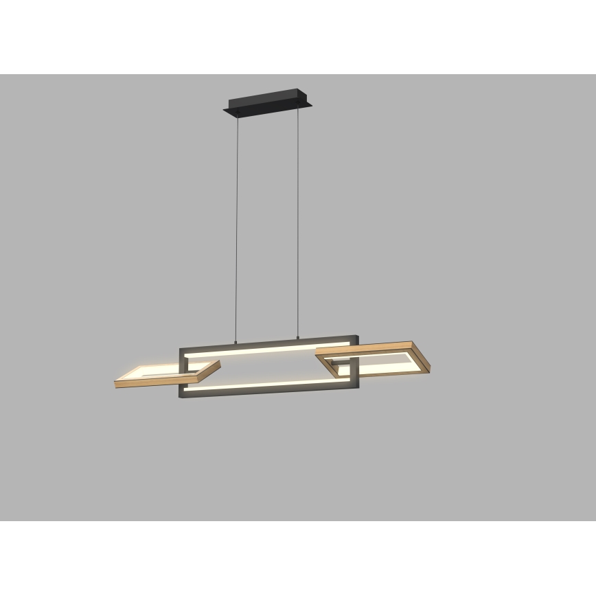 Wofi 7022-306- LED ljusreglerad ljuskrona på textilsladd MATERA LED/30W/230V svart/brun