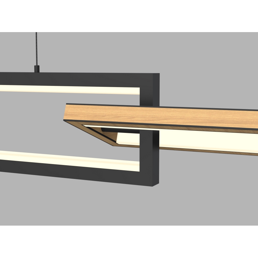 Wofi 7022-306- LED ljusreglerad ljuskrona på textilsladd MATERA LED/30W/230V svart/brun