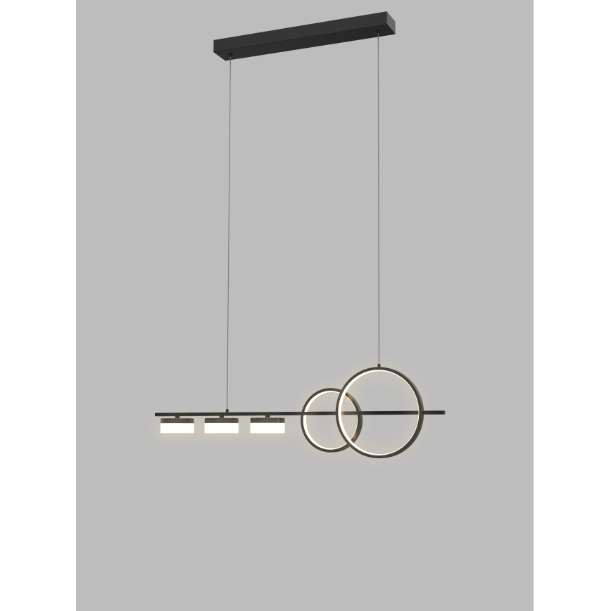 Wofi 7030-502 - LED ljusreglerad ljuskrona på textilsladd MESSINA LED/40W/230V svart