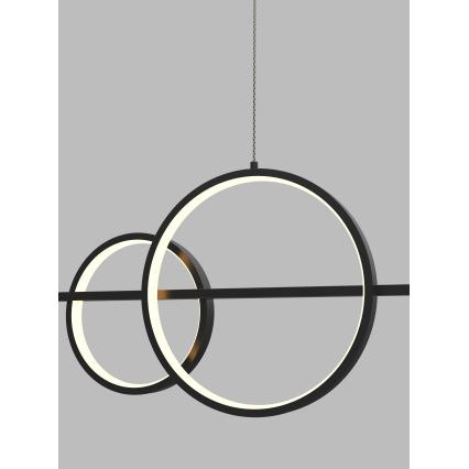 Wofi 7030-502 - LED ljusreglerad ljuskrona på textilsladd MESSINA LED/40W/230V svart