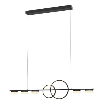Wofi 7030-702 - LED ljusreglerad ljuskrona på textilsladd MESSINA LED/57W/230V svart
