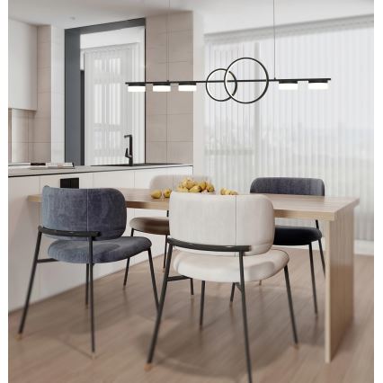 Wofi 7030-702 - LED ljusreglerad ljuskrona på textilsladd MESSINA LED/57W/230V svart