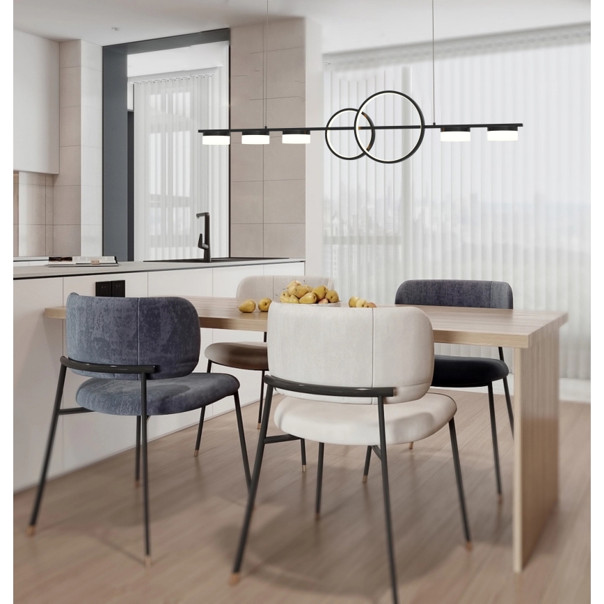 Wofi 7030-702 - LED ljusreglerad ljuskrona på textilsladd MESSINA LED/57W/230V svart