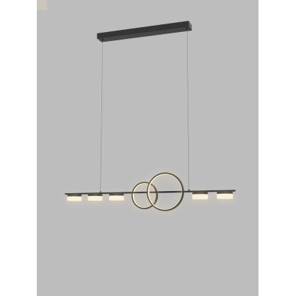 Wofi 7030-702 - LED ljusreglerad ljuskrona på textilsladd MESSINA LED/57W/230V svart