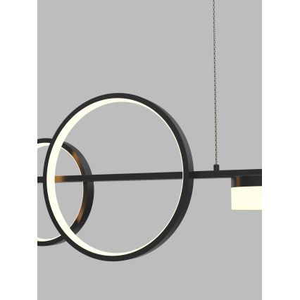 Wofi 7030-702 - LED ljusreglerad ljuskrona på textilsladd MESSINA LED/57W/230V svart