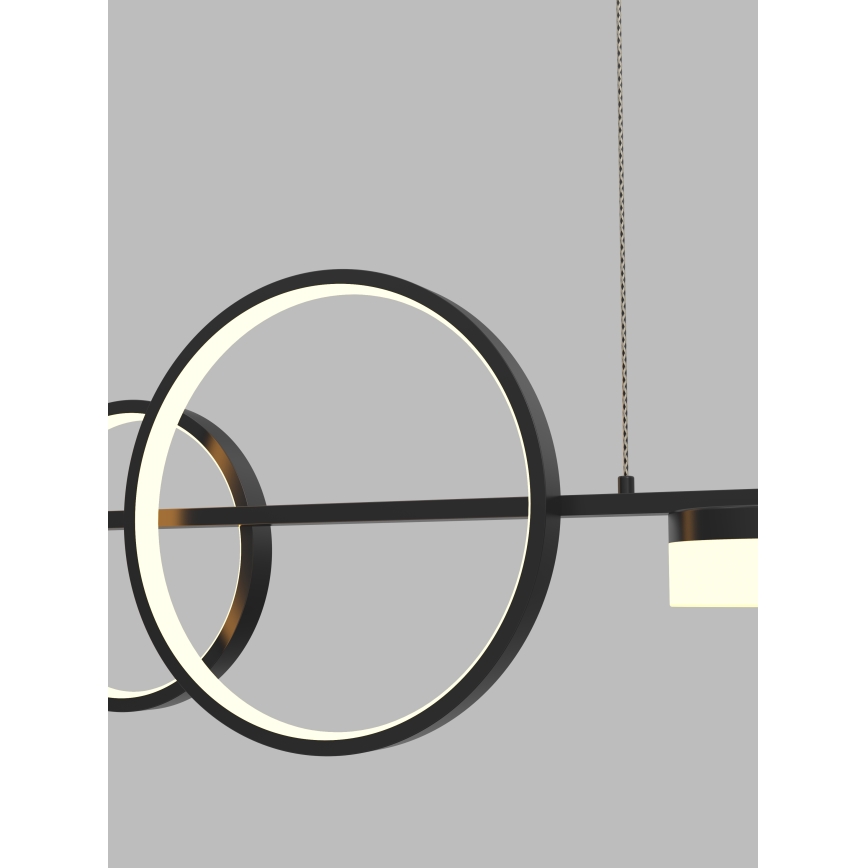 Wofi 7030-702 - LED ljusreglerad ljuskrona på textilsladd MESSINA LED/57W/230V svart