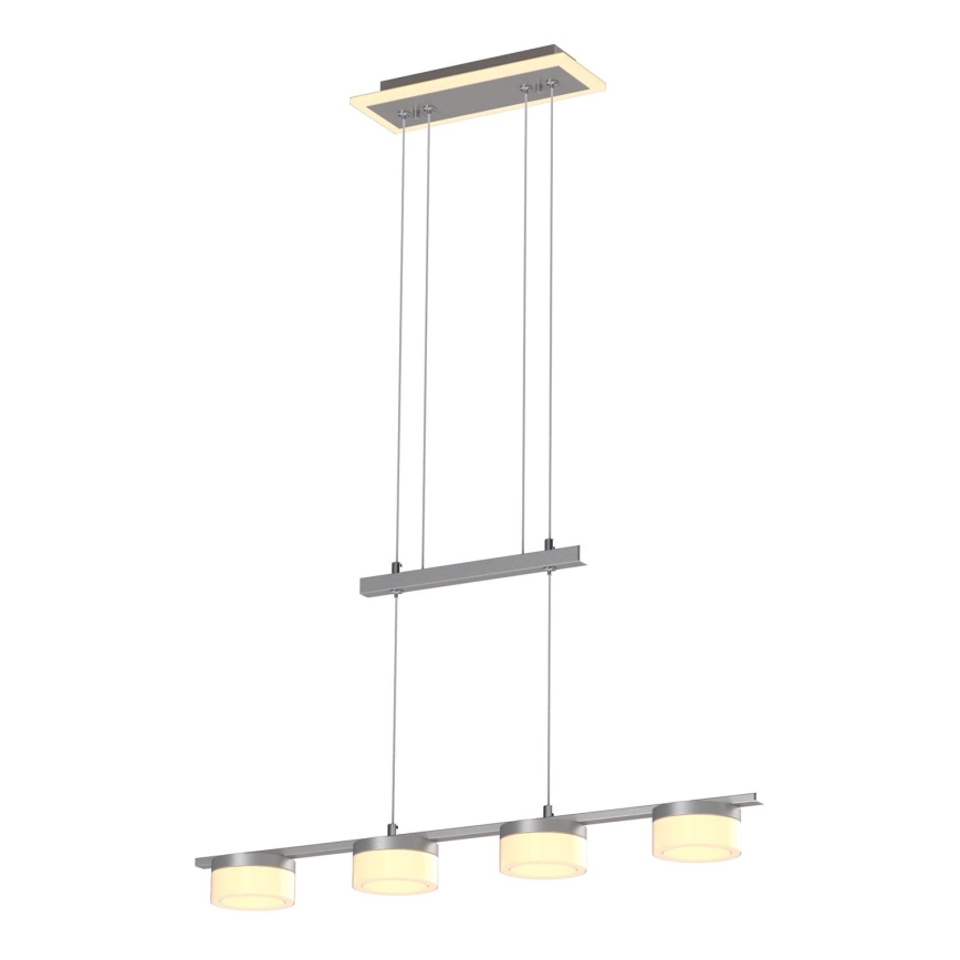 Wofi 7054-503 - LED ljusreglerad ljuskrona på textilsladd JESSE LED/21W/230V matt krom