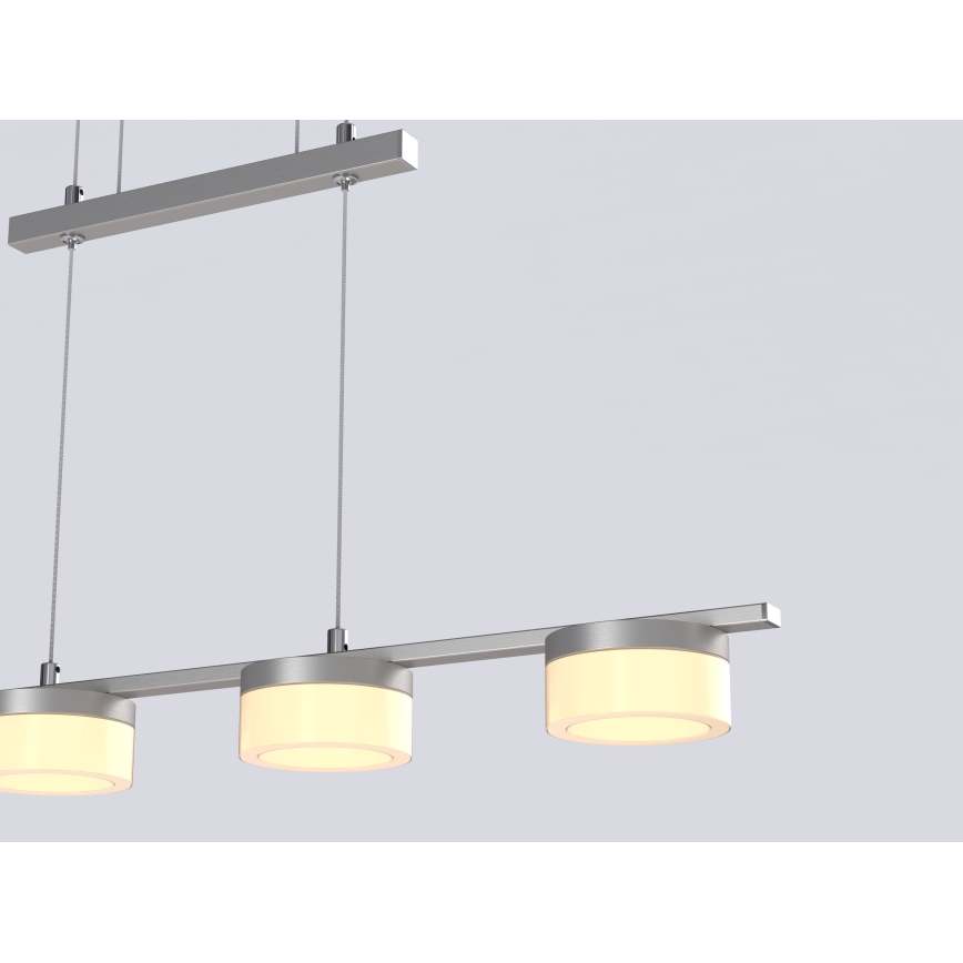 Wofi 7054-503 - LED ljusreglerad ljuskrona på textilsladd JESSE LED/21W/230V matt krom