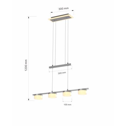 Wofi 7054-503 - LED ljusreglerad ljuskrona på textilsladd JESSE LED/21W/230V matt krom