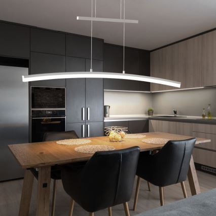 Wofi 7230.01.64.6000 - LED ljusreglerad ljuskrona på textilsladd FERROL LED/28W/230V