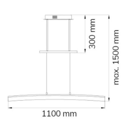 Wofi 7230.01.64.6000 - LED ljusreglerad ljuskrona på textilsladd FERROL LED/28W/230V