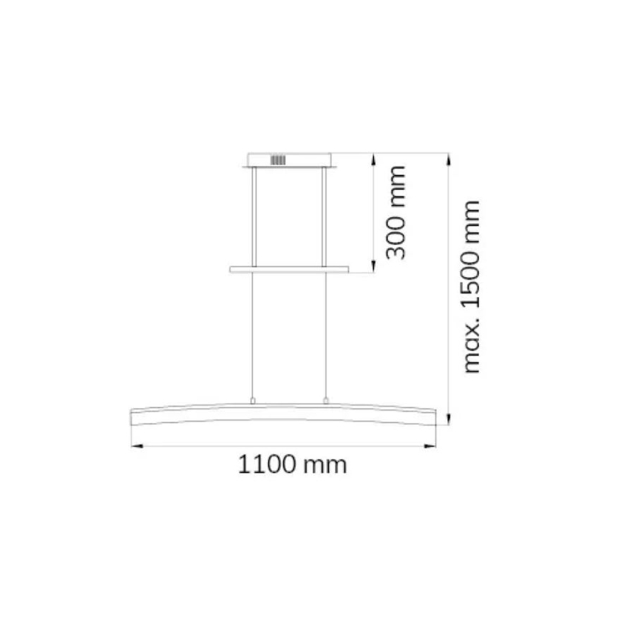 Wofi 7230.01.64.6000 - LED ljusreglerad ljuskrona på textilsladd FERROL LED/28W/230V