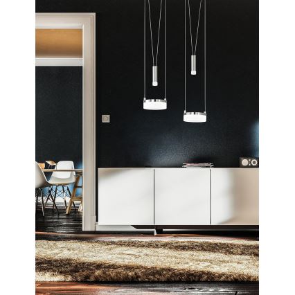 Wofi 7263.04.54.6000 - LED ljusreglerad ljuskrona på textilsladd JETTE 2xLED/7,5W/230V + 2xLED/1W