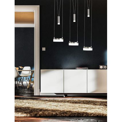 Wofi 7263.06.54.6000 - LED ljusreglerad ljuskrona på textilsladd JETTE 3xLED/7,5W/230V + 3xLED/1W
