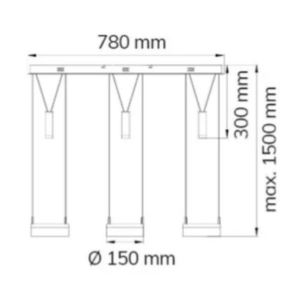 Wofi 7263.06.54.6000 - LED ljusreglerad ljuskrona på textilsladd JETTE 3xLED/7,5W/230V + 3xLED/1W