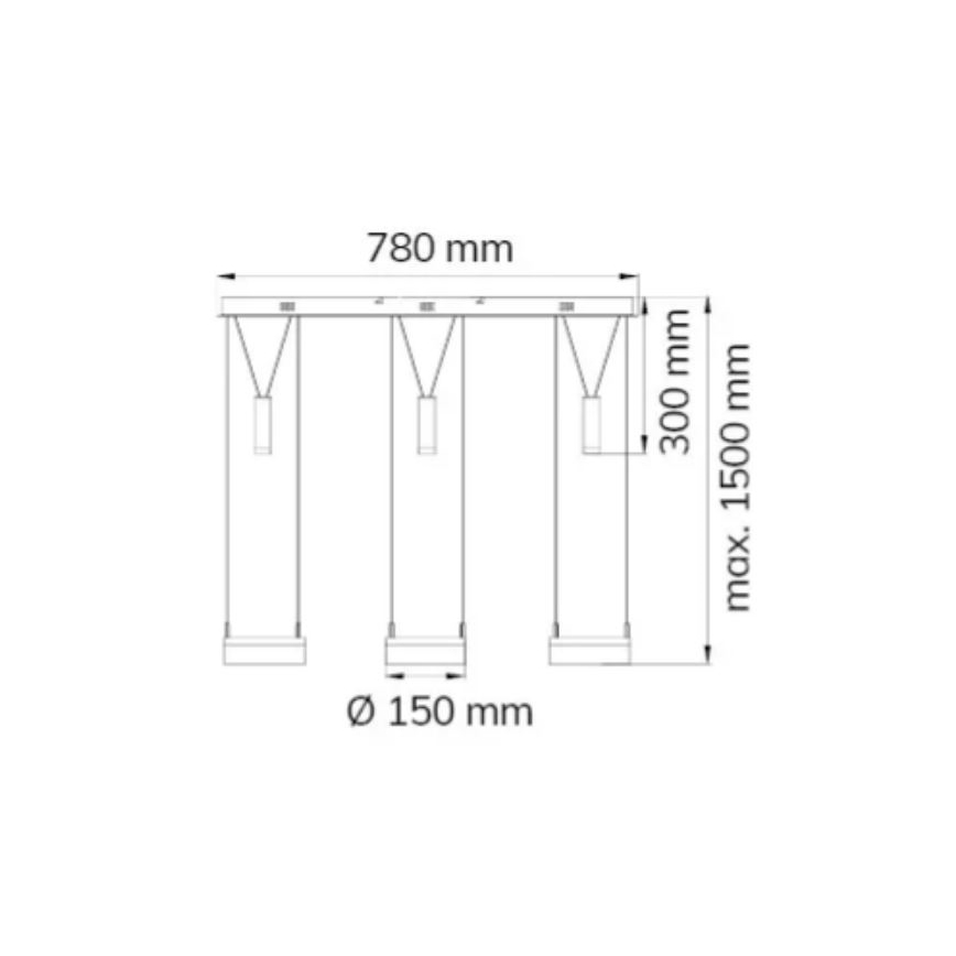 Wofi 7263.06.54.6000 - LED ljusreglerad ljuskrona på textilsladd JETTE 3xLED/7,5W/230V + 3xLED/1W