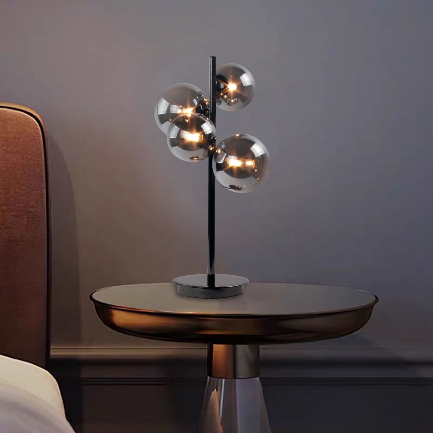 Wofi 8014.04.24.9000 - LED bordslampa VILLA 4xG9/3W/230V svart