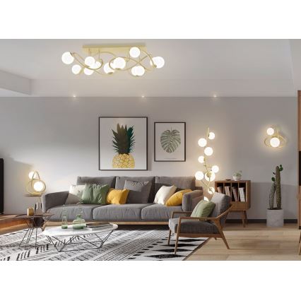 Wofi 8014-201 - LED bordslampa NANCY 2xG9/3,5W/230V guld/vit