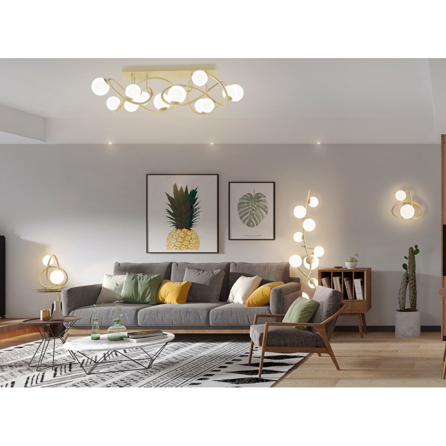 Wofi 8014-201 - LED bordslampa NANCY 2xG9/3,5W/230V guld/vit