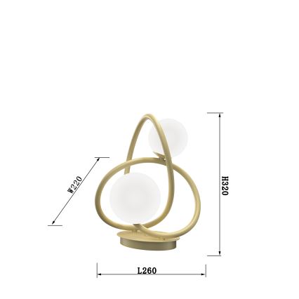 Wofi 8014-201 - LED bordslampa NANCY 2xG9/3,5W/230V guld/vit