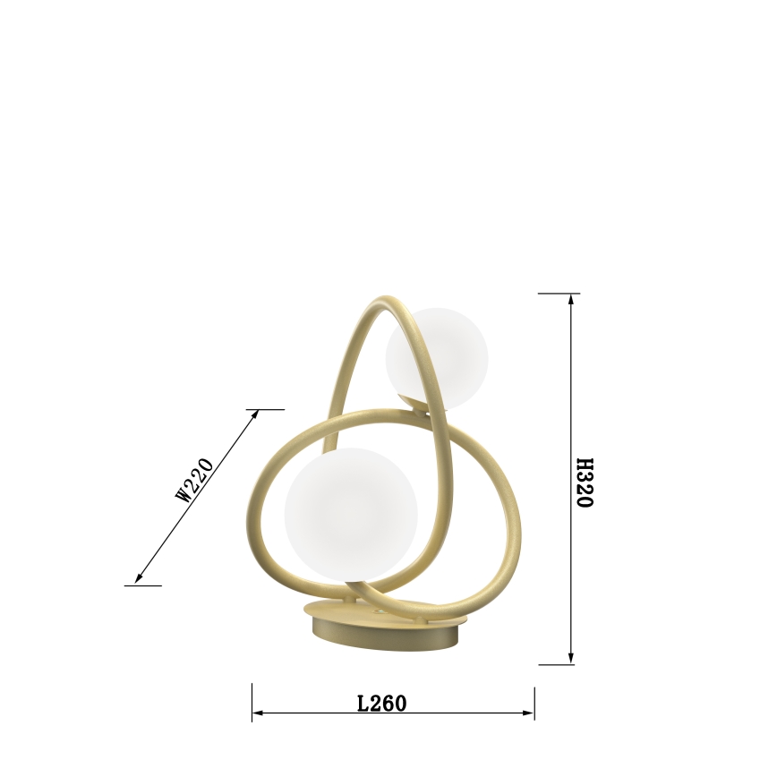 Wofi 8014-201 - LED bordslampa NANCY 2xG9/3,5W/230V guld/vit