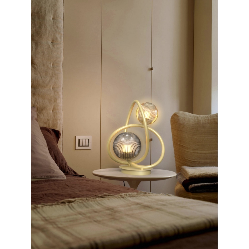 Wofi 8015-204 - LED bordslampa METZ 2xG9/3,5W/230V guld/grå