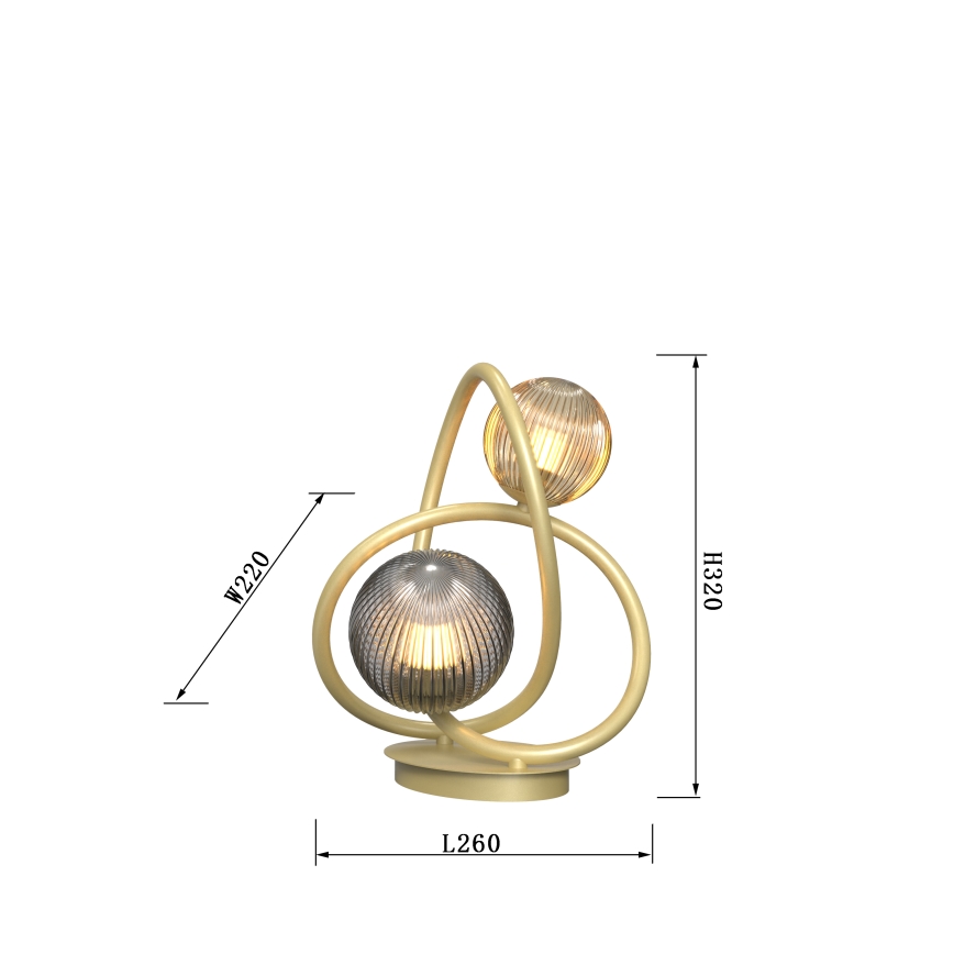 Wofi 8015-204 - LED bordslampa METZ 2xG9/3,5W/230V guld/grå