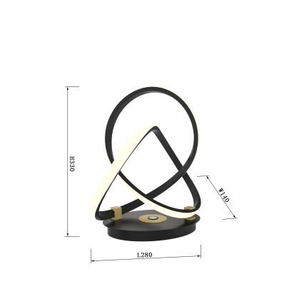 Wofi 8134-104 - LED Dimbar bordslampa med touch INDIGO LED/10,5W/230V svart/guld