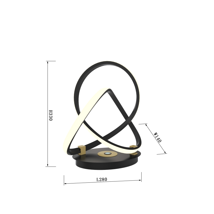 Wofi 8134-104 - LED Dimbar bordslampa med touch INDIGO LED/10,5W/230V svart/guld