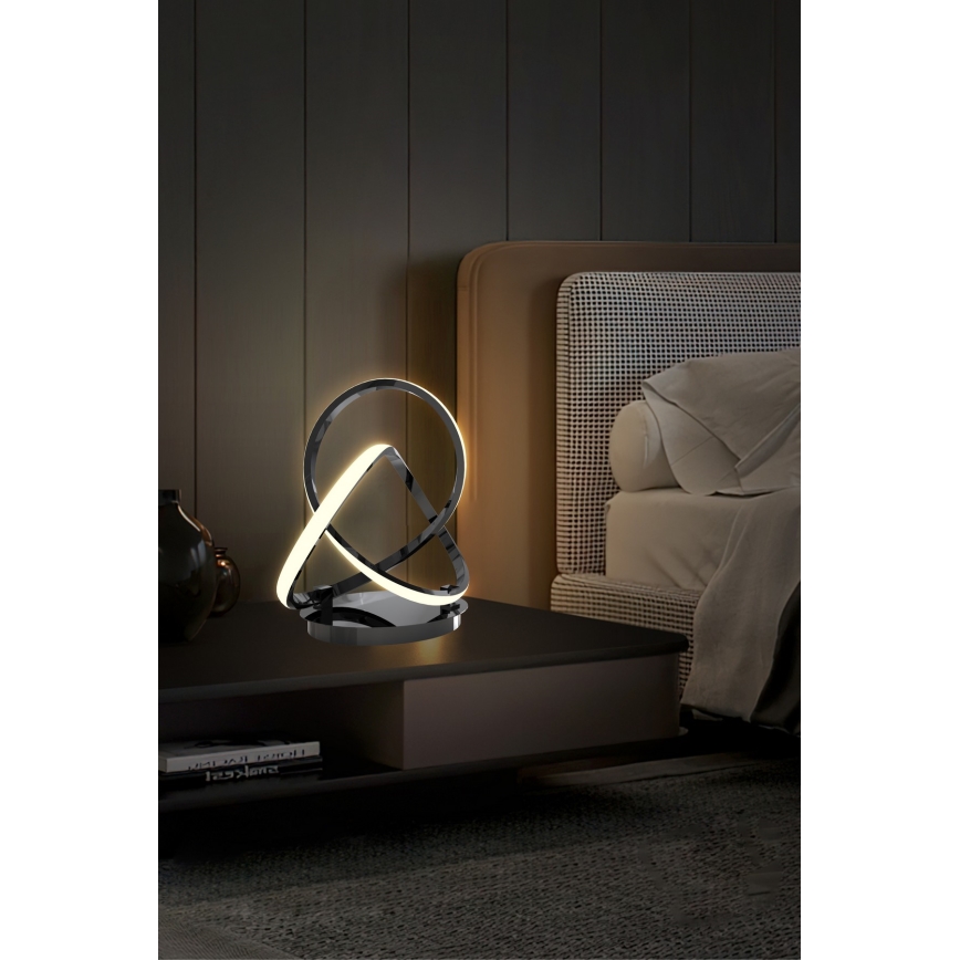 Wofi 8134-105 - LED Dimbar bordslampa med touch INDIGO LED/10,5W/230V svart/skinande krom