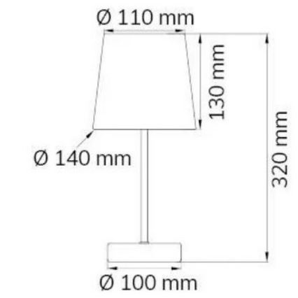 Wofi 8324.01.50.0000 - Bordslampa CESENA 1xE14/42W/230V grå