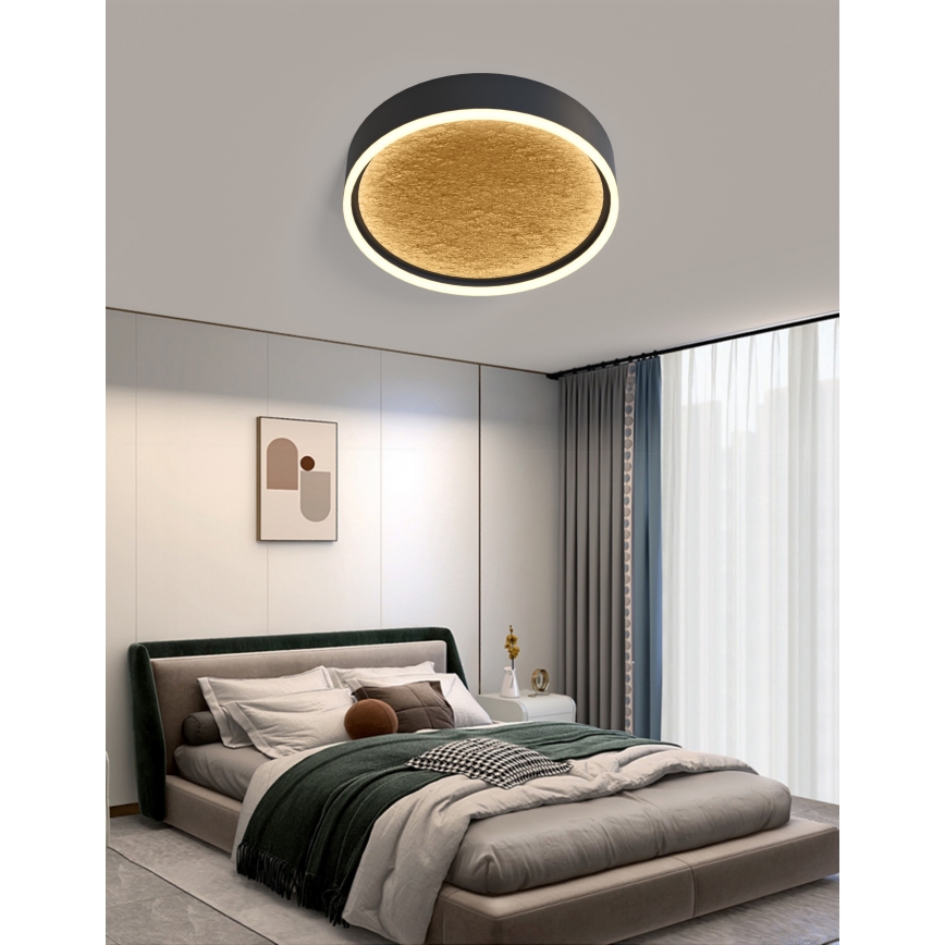Wofi 9002-104M - LED dimbar taklampa BORDEAUX LED/37W/230V svart/guld
