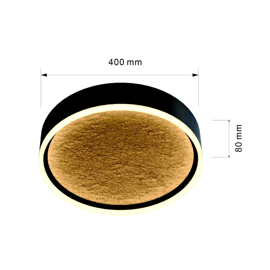Wofi 9002-104M - LED dimbar taklampa BORDEAUX LED/37W/230V svart/guld
