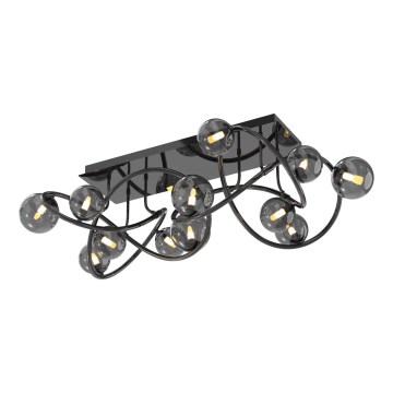 Wofi 9014-1205 - LED ytmonterad ljuskrona NANCY 12xG9/3,5W/230V svart/skinande krom