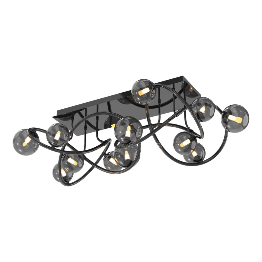 Wofi 9014-1205 - LED ytmonterad ljuskrona NANCY 12xG9/3,5W/230V svart/skinande krom