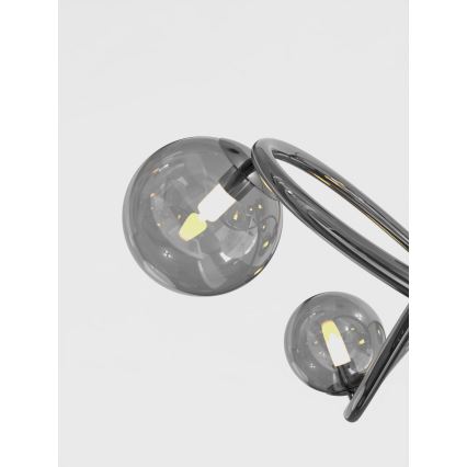 Wofi 9014-805 - LED ytmonterad ljuskrona NANCY 8xG9/3,5W/230V svart/skinande krom