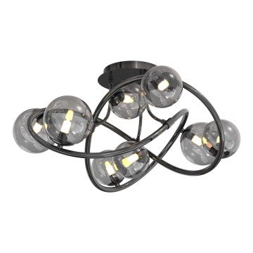 Wofi 9014-805 - LED ytmonterad ljuskrona NANCY 8xG9/3,5W/230V svart/skinande krom