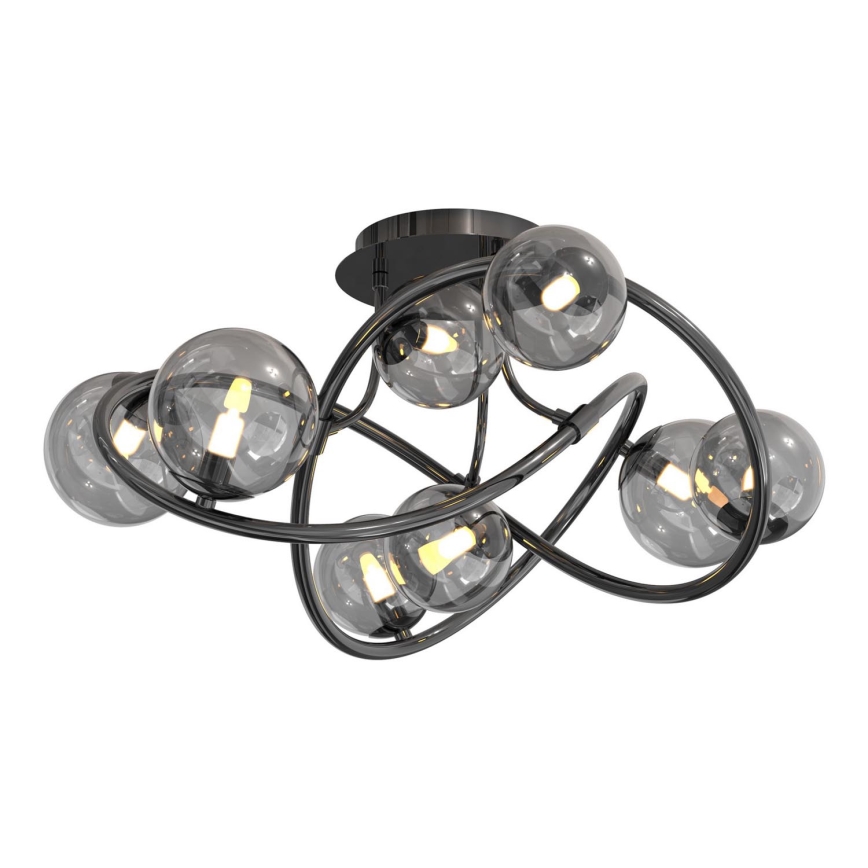Wofi 9014-805 - LED ytmonterad ljuskrona NANCY 8xG9/3,5W/230V svart/skinande krom