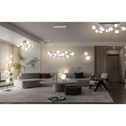 Wofi 9014-807 - LED fäst ljuskrona NANCY 8xG9/3,5W/230V skinande krom
