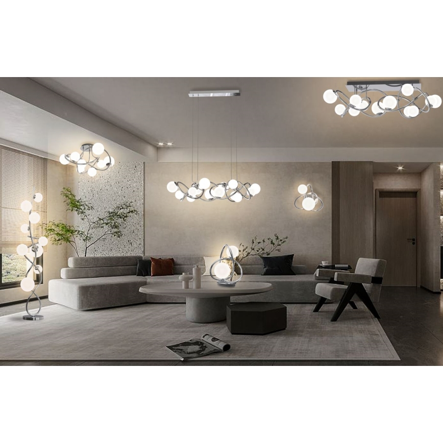 Wofi 9014-807 - LED fäst ljuskrona NANCY 8xG9/3,5W/230V skinande krom