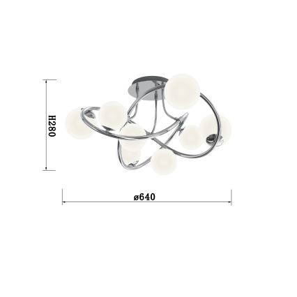 Wofi 9014-807 - LED fäst ljuskrona NANCY 8xG9/3,5W/230V skinande krom