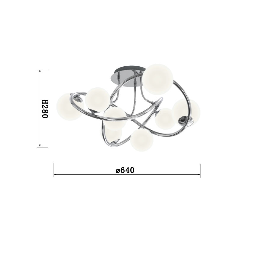 Wofi 9014-807 - LED fäst ljuskrona NANCY 8xG9/3,5W/230V skinande krom