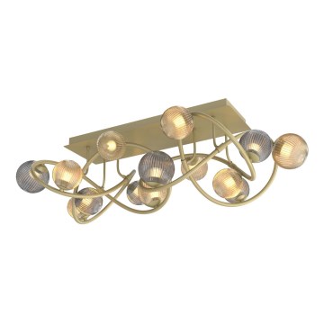 Wofi 9015-1204 - LED fäst ljuskrona METZ 12xG9/3,5W/230V guld/grå
