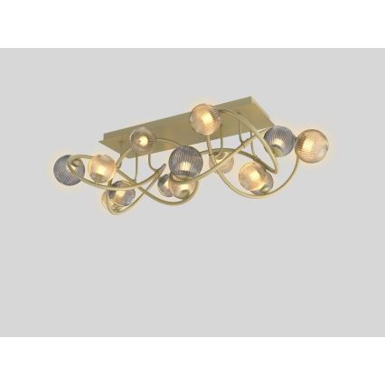 Wofi 9015-1204 - LED fäst ljuskrona METZ 12xG9/3,5W/230V guld/grå