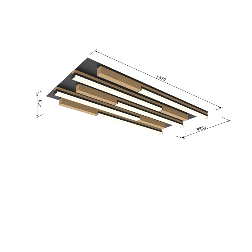 Wofi 9031-506S  - LED Dimbar taklampa PALERMO LED/34W/230V gummiträd